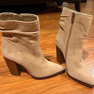 Vince Camuto Tan Suede Heeled Boots
